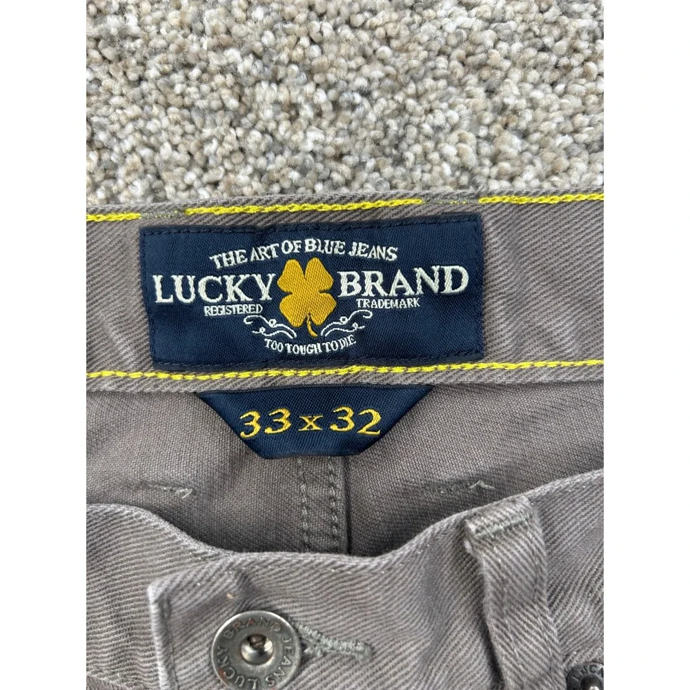 Lucky Brand 221 Original Straight Leg Pants Mens 33x32 Charcoal Grey Jeans #634